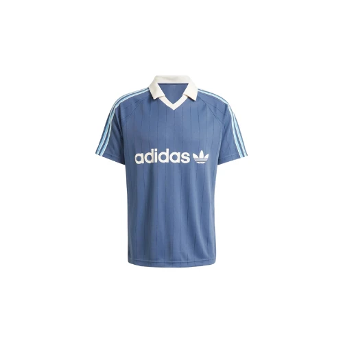 adidas Maillot adidas à rayures fines, taille asiatique, « Bleu » IU0199