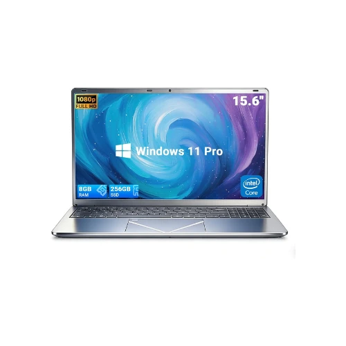 Ordinateur portable 15,6 pouces Core i3, Windows 11 Professionnel, 8 Go de RAM, SSD de 256 Go, double port USB 3.0, lecteur d'empreintes digitales et clavier rétroéclairé