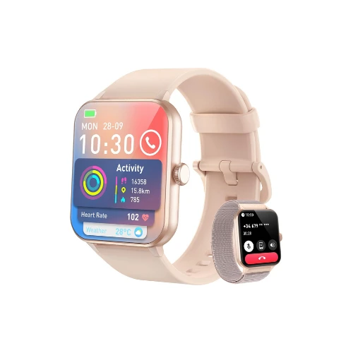 Blackview Smartwatch Homme Femme, Appel Bluetooth Intégré, Écran Tactile 1,85'' Montre Connectée Fitness, Cardiofréquencemètre, Moniteur de Sommeil, Podomètre pour Android iOS
